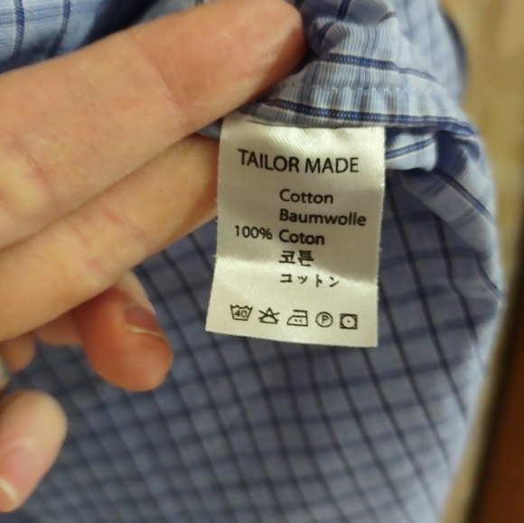 iTailor Button Up Collared Long Sleeve Shirt Small Grid Check Plaid XXL - Picture 8 of 8